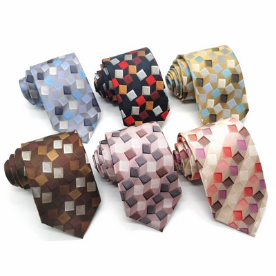 Custom Jacquard Silk Multicolor Modern Men's Tie